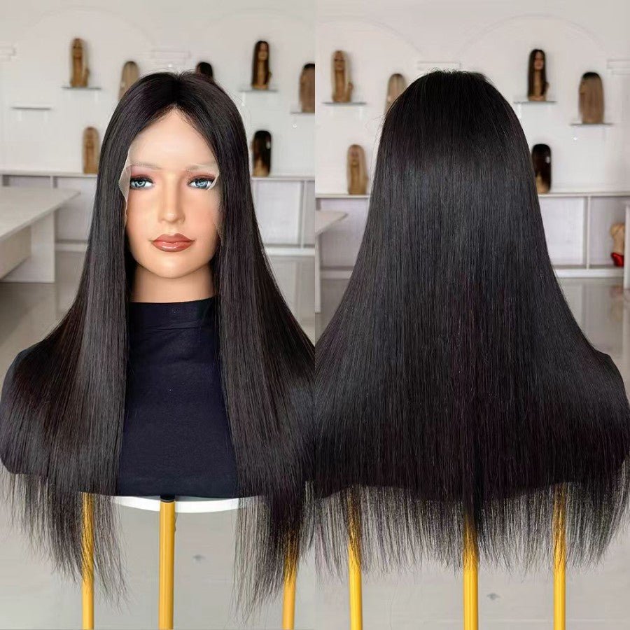 ONYX Natural Black Luxury Raw Hair 9X5 Lace Front Wigs Straight - wowangel