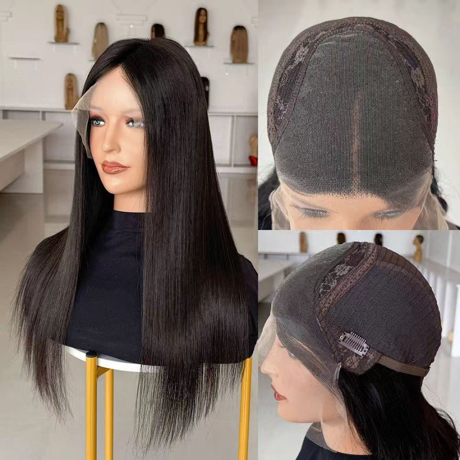 ONYX Natural Black Luxury Raw Hair 9X5 Lace Front Wigs Straight - wowangel