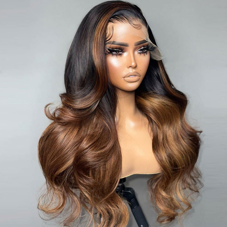 Ombre Lace Front Wig HD Lace Human Hair Body Wave Texture