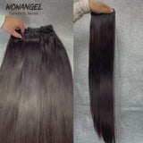 WOWANGEL Celebrity Series Raw Hair Bundle shown in hand to display natural luster, thickness, and premium quality of 100% virgin human hair.