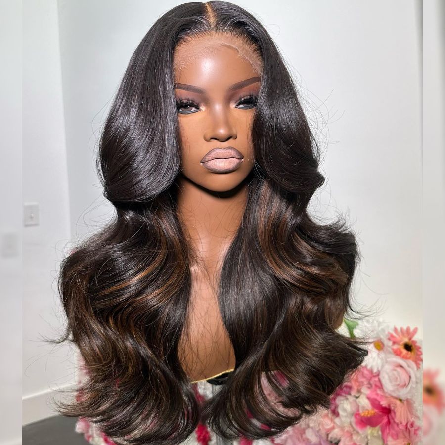 Peekaboo Highlight Lace Frontal Wig 13x6 HD Lace Plucked Hairline ...