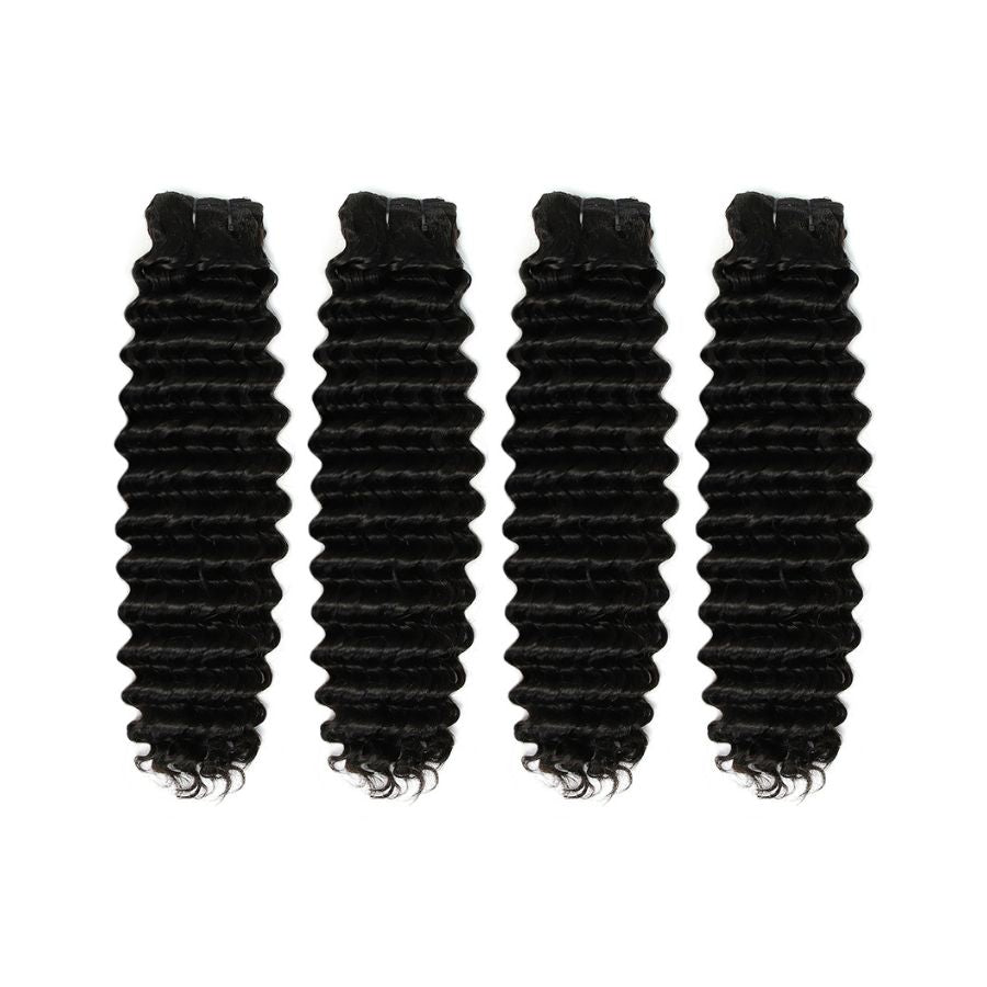 WOWANGEL Premium Raw Hair Bundles Deal 4Pcs Straight/Body Wave/Deep Wave