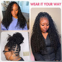 Summer Clearance | Deep Curly Pre-Separated Feather Crochet Human Hair Extensions for Miracle Knots Boho Braids - wowangel