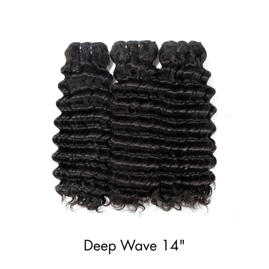 Summer Clearance | Premium 12A Bundles Deal 3pcs Body Wave/Deep Wave 100% Human Hair Weaves - wowangel