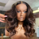 UK Shipping | Dark Auburn 5X5 HD Lace Closure Wig Body Wave Wear & Go Wig - wowangel