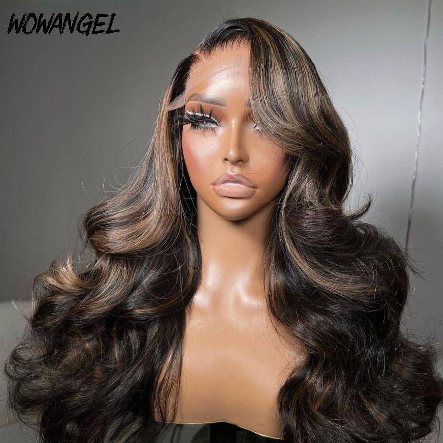 UK Shipping | Highlight Color 13x6 Skinlike Real HD Lace Front Wig 250% Density - wowangel