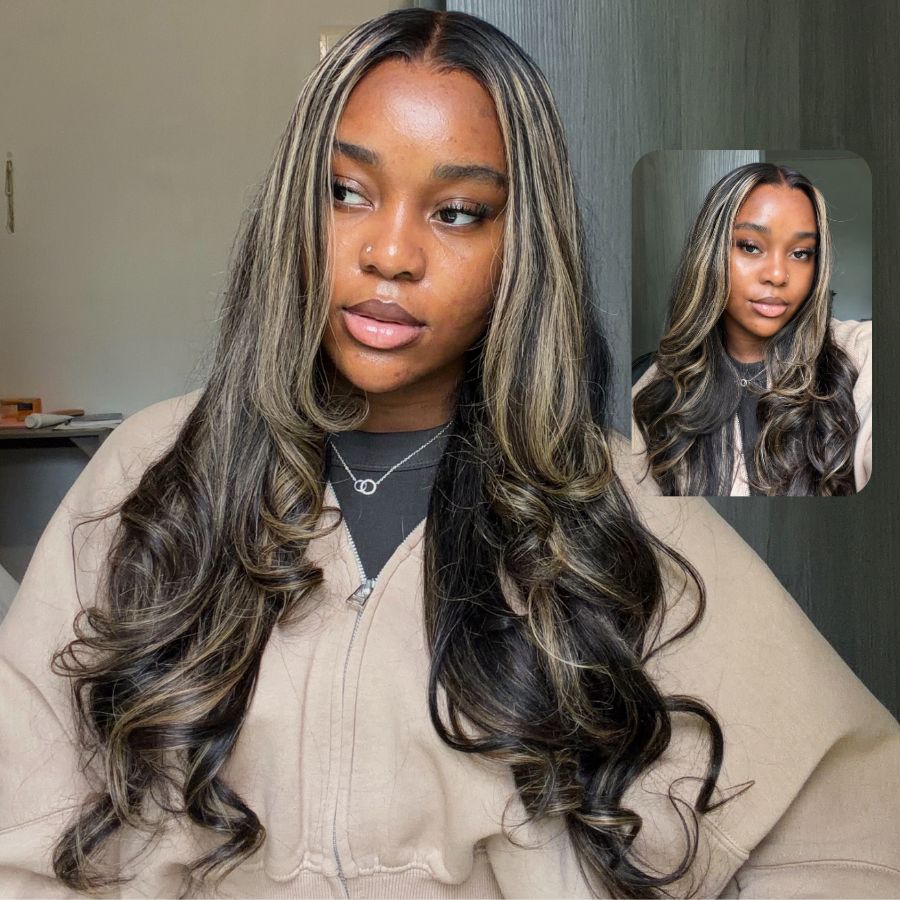 UK Shipping | Highlight Color 13x6 Skinlike Real HD Lace Front Wig 250% Density - wowangel