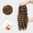 UK Shipping | Loose Deep Wave Blonde Highlight Pre-Separated Feather Crochet Human Hair Extensions for Miracle Knots Boho Braids - wowangel