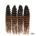 UK Shipping | Ombre Blonde Deep Wave Pre - Separated Feather Crochet Hair Extensions - wowangel