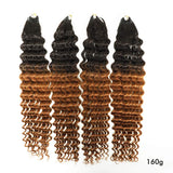 UK Shipping | Ombre Blonde Deep Wave Pre - Separated Feather Crochet Hair Extensions - wowangel