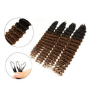 UK Shipping | Ombre Blonde Deep Wave Pre - Separated Feather Crochet Hair Extensions - wowangel