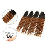 UK Shipping | Ombre Blonde Deep Wave Pre - Separated Feather Crochet Hair Extensions - wowangel