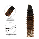 UK Shipping | Ombre Blonde Deep Wave Pre - Separated Feather Crochet Hair Extensions - wowangel