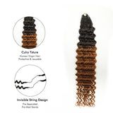 UK Shipping | Ombre Blonde Deep Wave Pre - Separated Feather Crochet Hair Extensions - wowangel