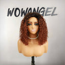 UK Shipping | Reddish Brown Ombre Colour Half Wig Curly Seamless Flip Over Wigs Beginner Friendly - wowangel
