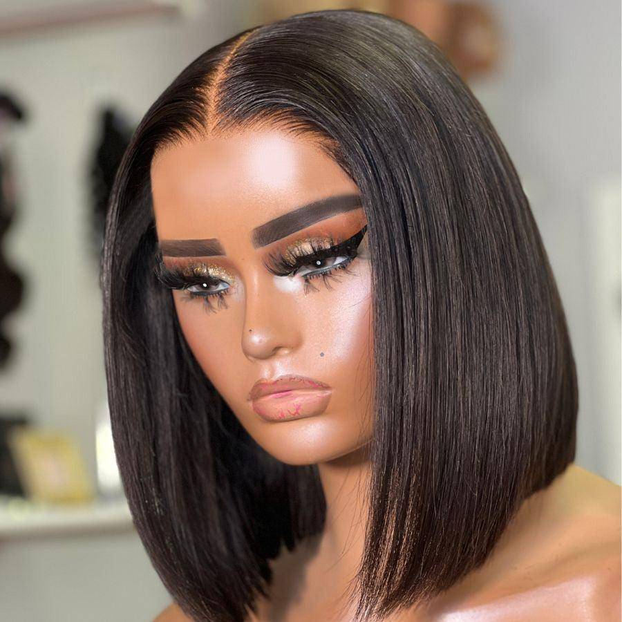 UK Shipping | Wear & Go Glueless Bob Wig 5x5 Straight HD Lace Closure Wig - wowangel