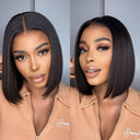 UK Shipping | Wear & Go Glueless Bob Wig 5x5 Straight HD Lace Closure Wig - wowangel