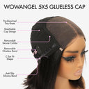 UK Shipping | Wear & Go Glueless Bob Wig 5x5 Straight HD Lace Closure Wig - wowangel