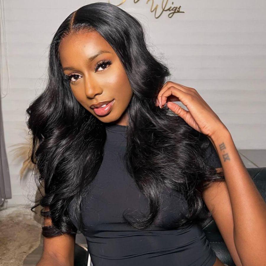 Upgrade 13X6 Full Frontal Skinlike Real HD Lace Wig Body Wave Pre Plucked Hairline - wowangel