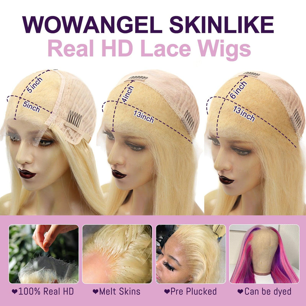 Upgrade 2.0 | 613 Blonde Skinlike Real HD Lace 13x6 Full Frontal Wigs Body Wave - wowangel