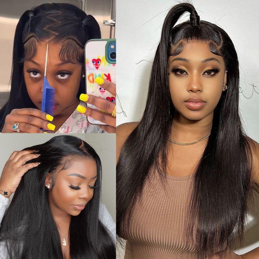 Upgrade Pre Everything 13X6 Lace Front Wigs Straight Wear & Go Pre Max Wig - wowangel