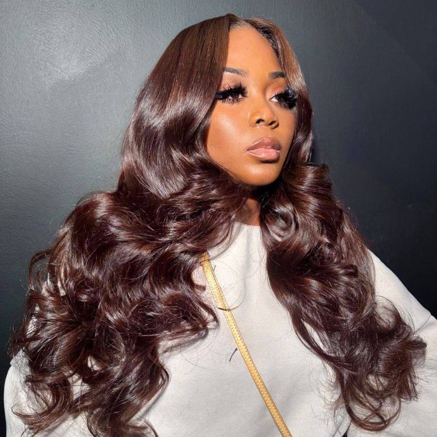 Upgrade Pre Everything Dark Reddish Brown 13X6 Lace Front Wigs Pre Max Wig - wowangel