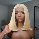 Upgrade Wear & Go Glueless 613 Blonde Bob Wig 5x5 Straight HD Lace Closure Wig - wowangel