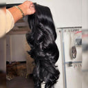 USA Shipping | 250% Density Jet Black Color 13X6 HD Lace Front Wigs Body Wave - wowangel