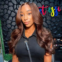 USA Shipping | 4 Dark Brown Color 13X6 HD Lace Front Wigs Body Wave 250% Density - wowangel