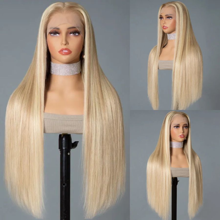 USA Shipping | 613 Blonde Highlight HD 13x4 Lace Full Frontal Wig - wowangel