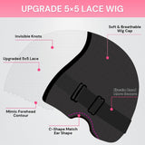 USA Shipping | 99J Burgundy 5X5 HD Lace Closure Wig - wowangel