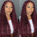 USA Shipping | 99J Burgundy 5X5 HD Lace Closure Wig - wowangel