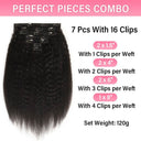 USA Shipping | Kinky Straight Classic Lace Weft Clip Ins Hair Extensions - wowangel