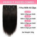 USA Shipping | Straight Classic Lace Weft Clip Ins Hair Extensions - wowangel