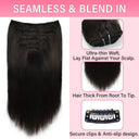 USA Shipping | Straight Classic Lace Weft Clip Ins Hair Extensions - wowangel