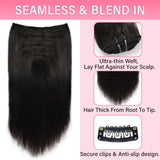 USA Shipping | Straight Classic Lace Weft Clip Ins Hair Extensions - wowangel