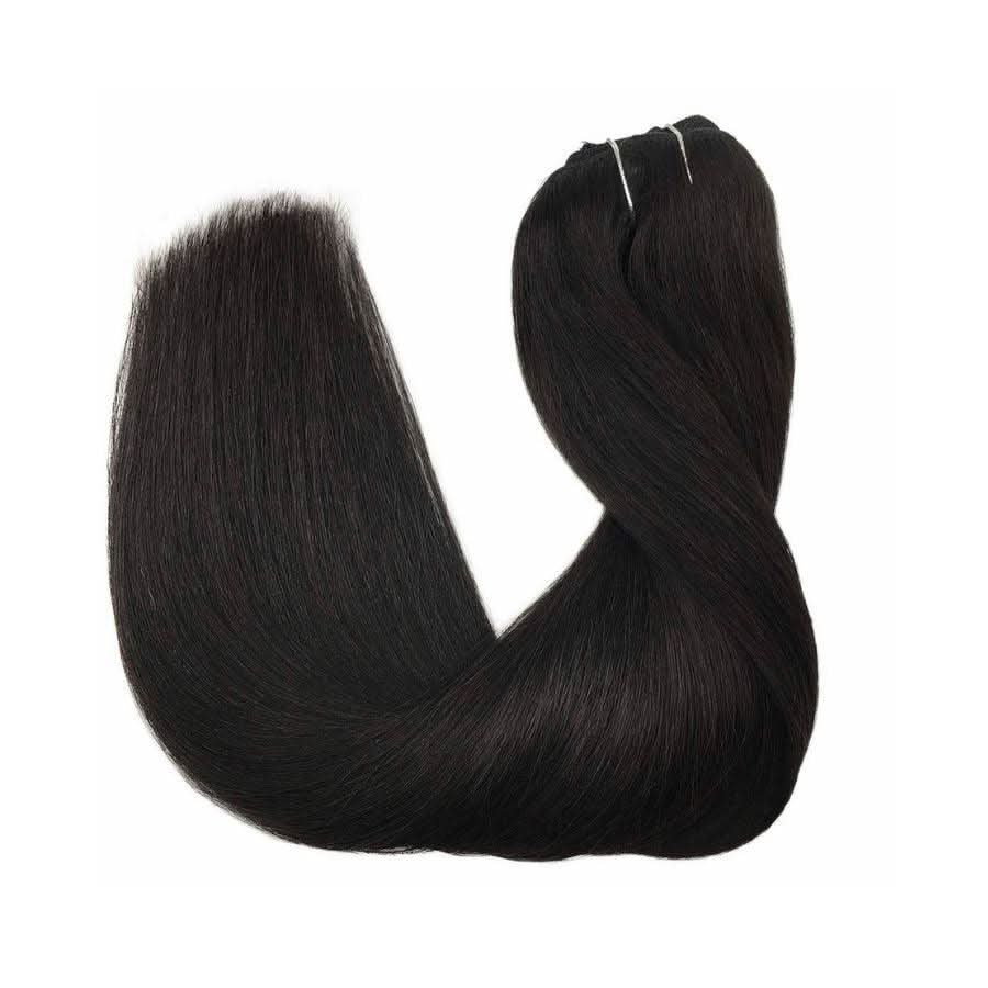 USA Shipping | Straight Classic Lace Weft Clip Ins Hair Extensions - wowangel
