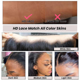 WOWANGEL 13x4 Skinlike Real HD Lace Frontal with 3 Bundles Deep Wave - wowangel