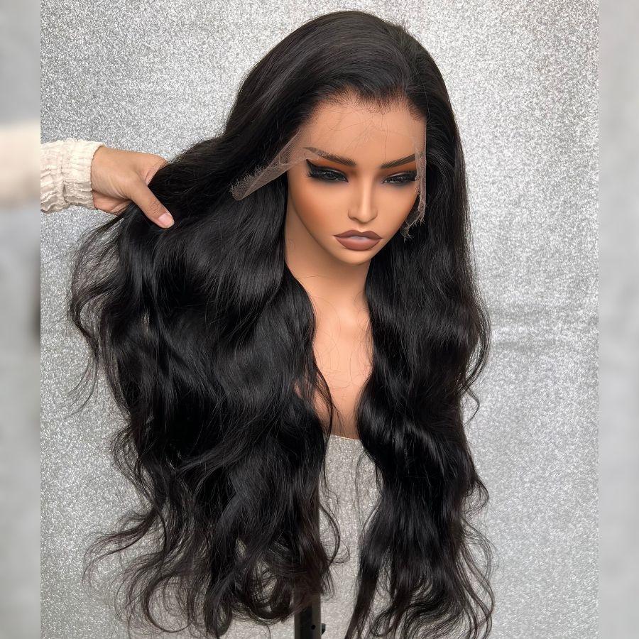 WOWANGEL body wave lace front wig on mannequin