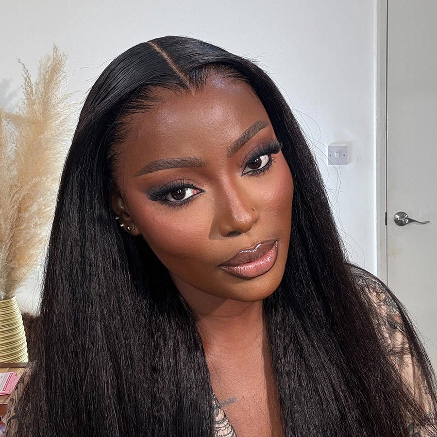 WOWANGEL 13X6 Skinlike Real HD Lace Front Wig Kinky Straight Glueless Wig - wowangel