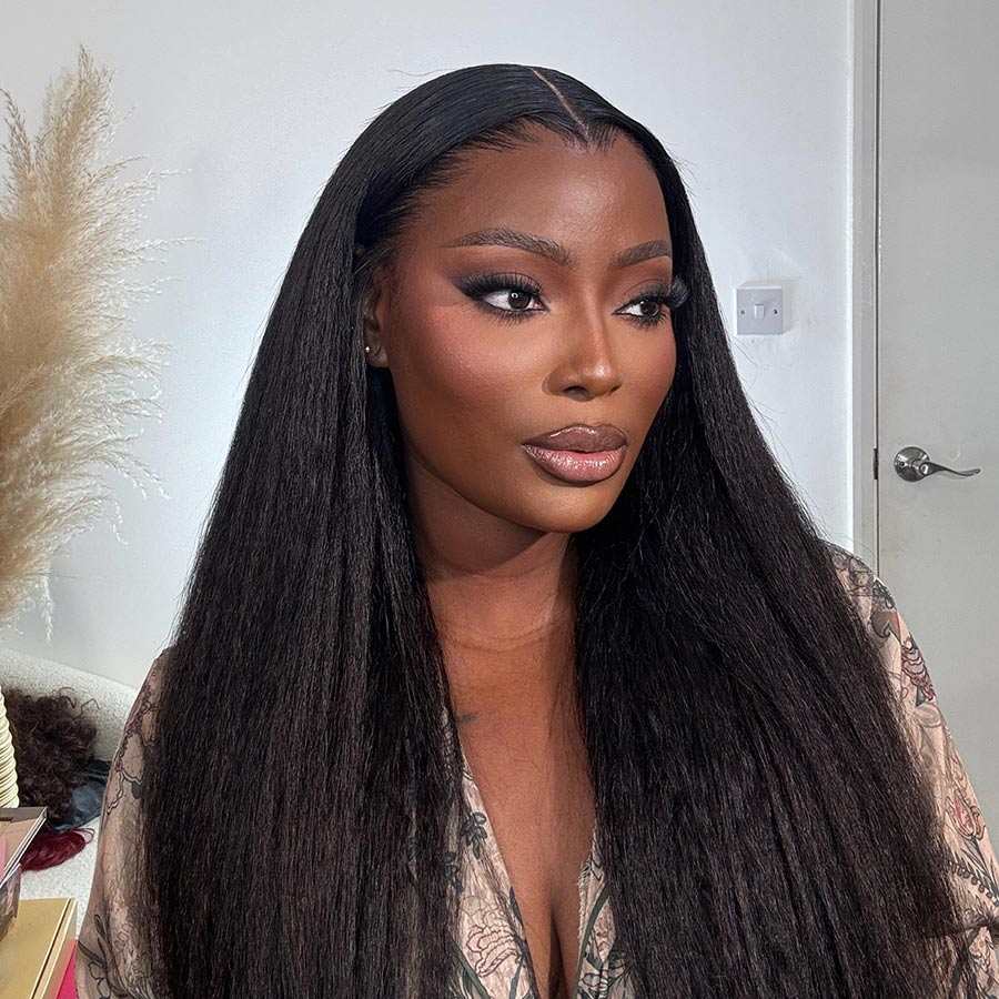 WOWANGEL 13X6 Skinlike Real HD Lace Front Wig Kinky Straight Glueless Wig - wowangel