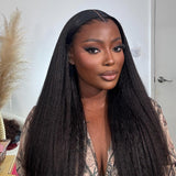 WOWANGEL 13X6 Skinlike Real HD Lace Front Wig Kinky Straight Glueless Wig - wowangel