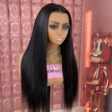 WOWANGEL 13X6 Yaki Straight Skinlike Real HD Lace Front Glueless Wig - wowangel