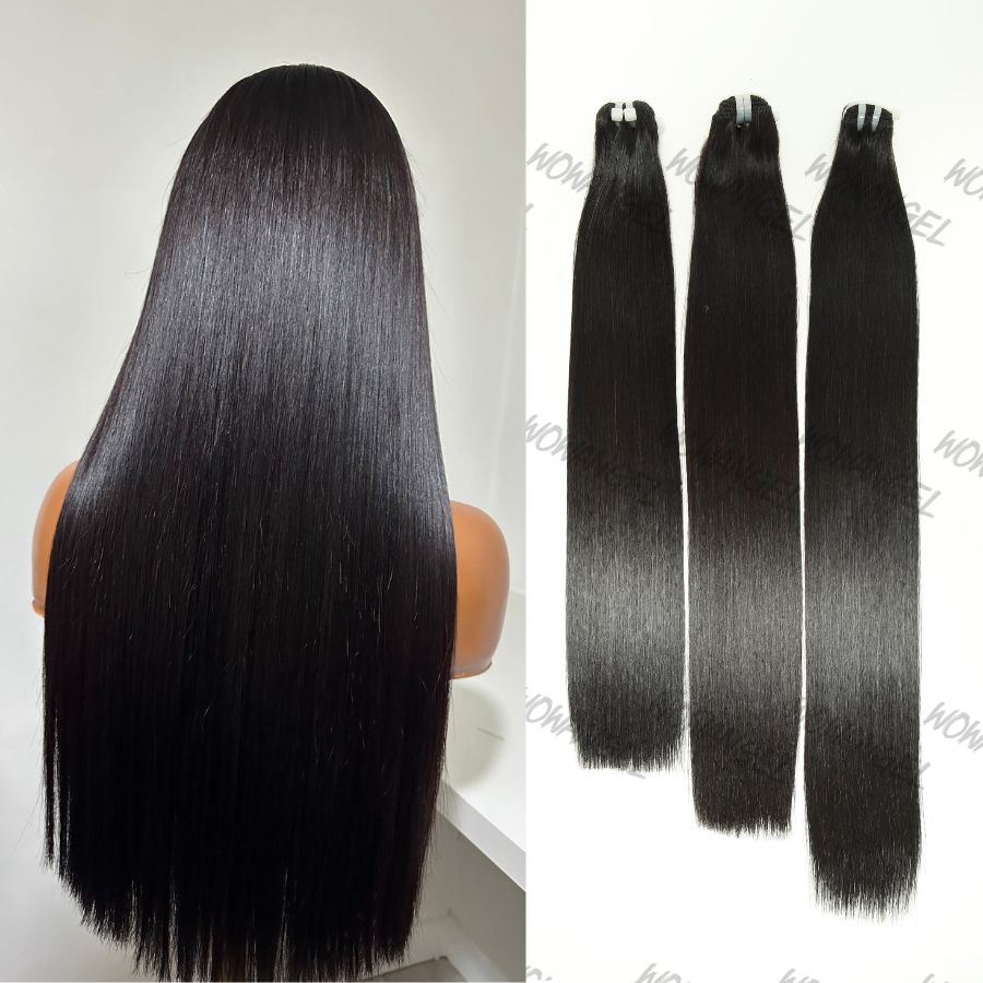 WOWANGEL 16A Full Cuticle Super Double Drawn Bone Straight Bundles Deal 100% Human Hair Weaves - wowangel