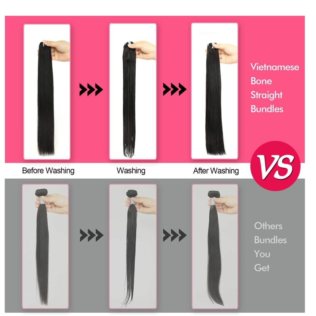 WOWANGEL 16A Super Double Drawn Vietnamese Bone Straight 100% Human Hair Weaves - wowangel