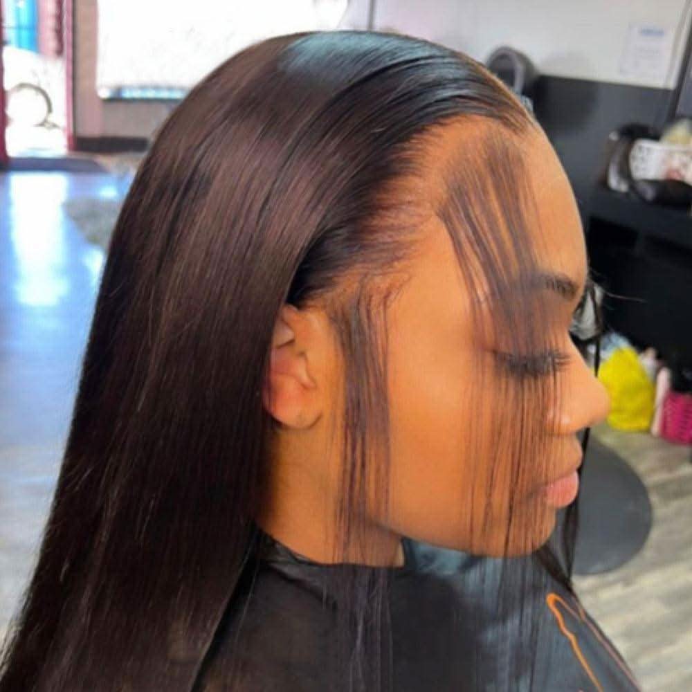 WowAngel 250% density 13x6 HD lace front wig worn straight