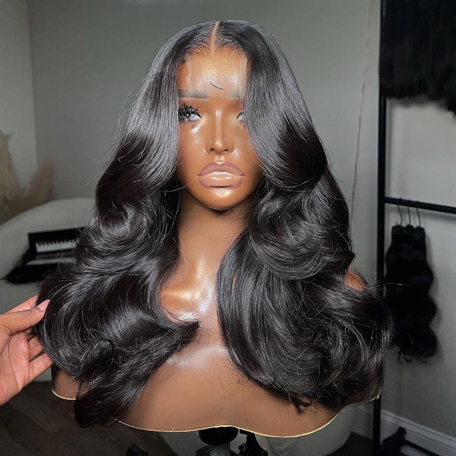 WOWANGEL 2X6 HD Lace Closure Wig Jet Black Wear & Go Glueless Wig - wowangel