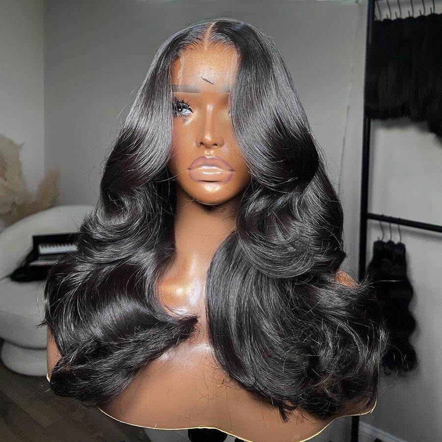 WOWANGEL 2X6 HD Lace Closure Wig Jet Black Wear & Go Glueless Wig - wowangel