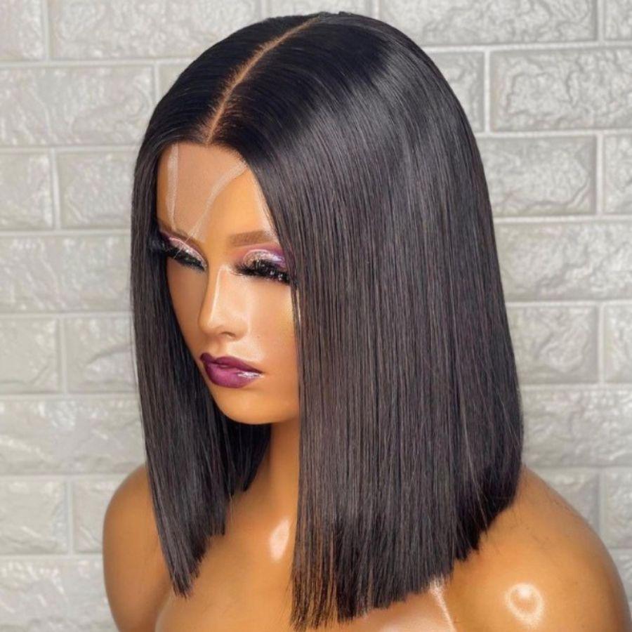 WOWANGEL 2X6 HD Lace Closure Wig Kim K Straight Glueless Bob (Clearance Deal) - wowangel