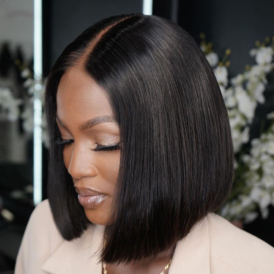 WOWANGEL 2X6 HD Lace Closure Wig Kim K Straight Glueless Bob (Clearance Deal) - wowangel